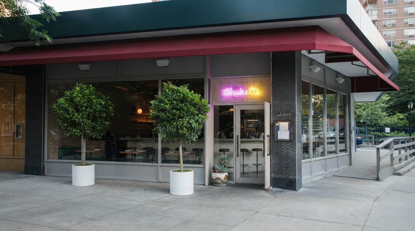 Shukette's storefront entrance on Ninth Avenue